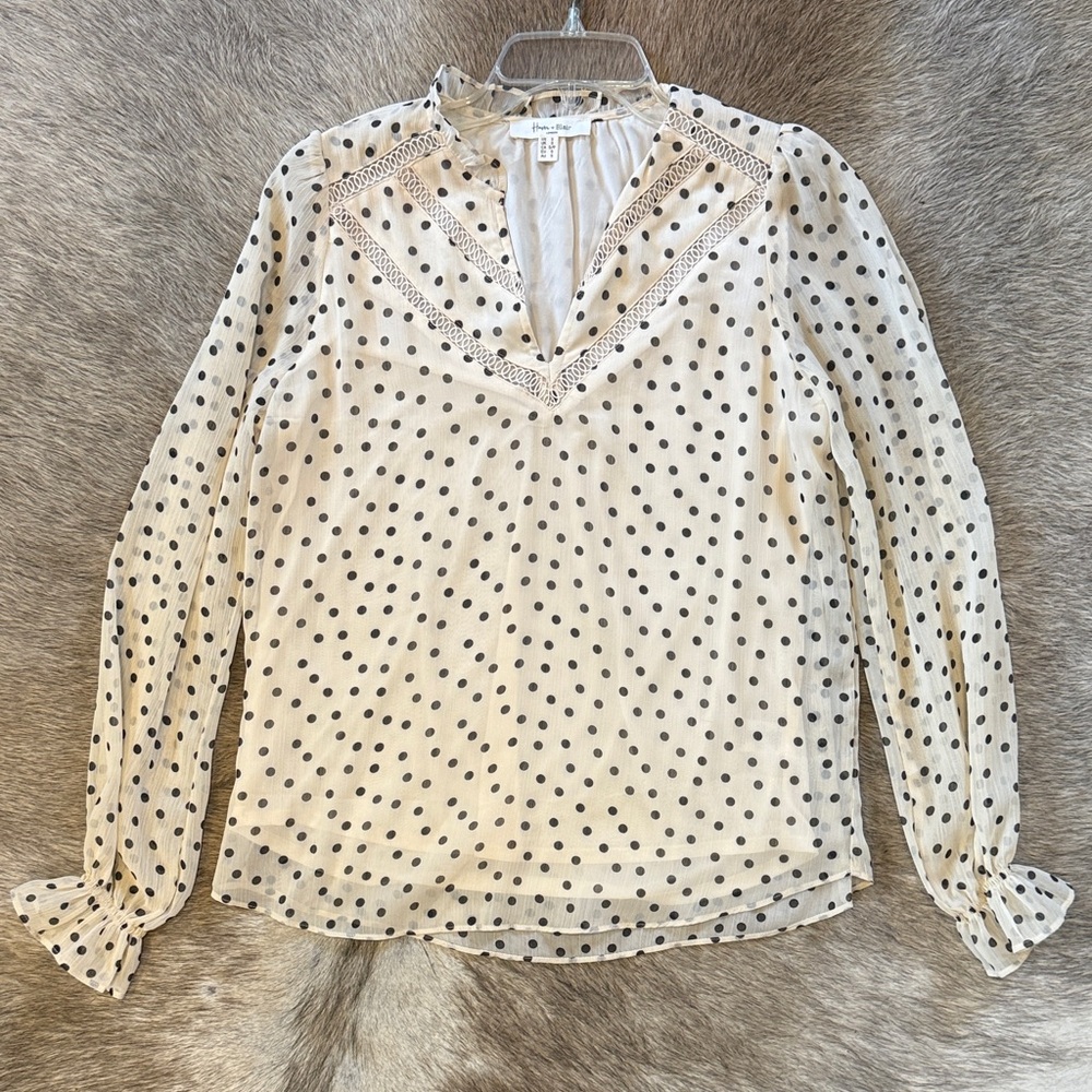 Polka Dot Blouse - Cream and Black